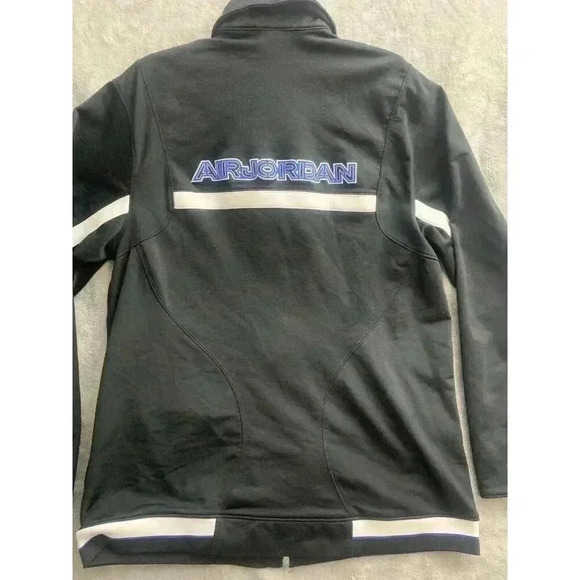 Vintage Air Jordan Jacket Men's Large Black Zipped Logo Jumpan Gray Tag - Picture 8 of 8